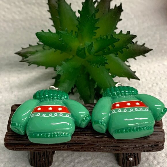 Ugly Sweater, Sweater Earrings, Christmas Earrings, Gift Idea, Holiday Earring - Picture 2 of 5